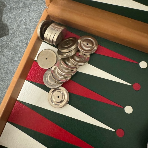 Vintage 1970s Gucci Backgammon Set in Leather Case - Picture 5 of 16